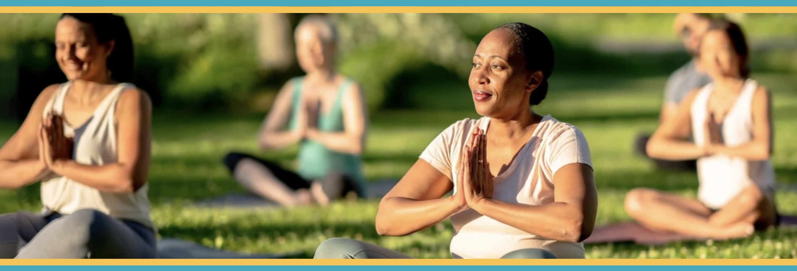 group of people meditating