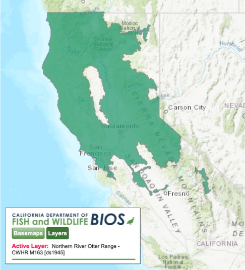 North American River Otter Range Map